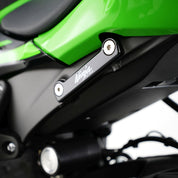 R&G Racing Black Footrest Delete Blanking Plates For 2009-2012 Kawasaki Ninja ZX6R ZX600R