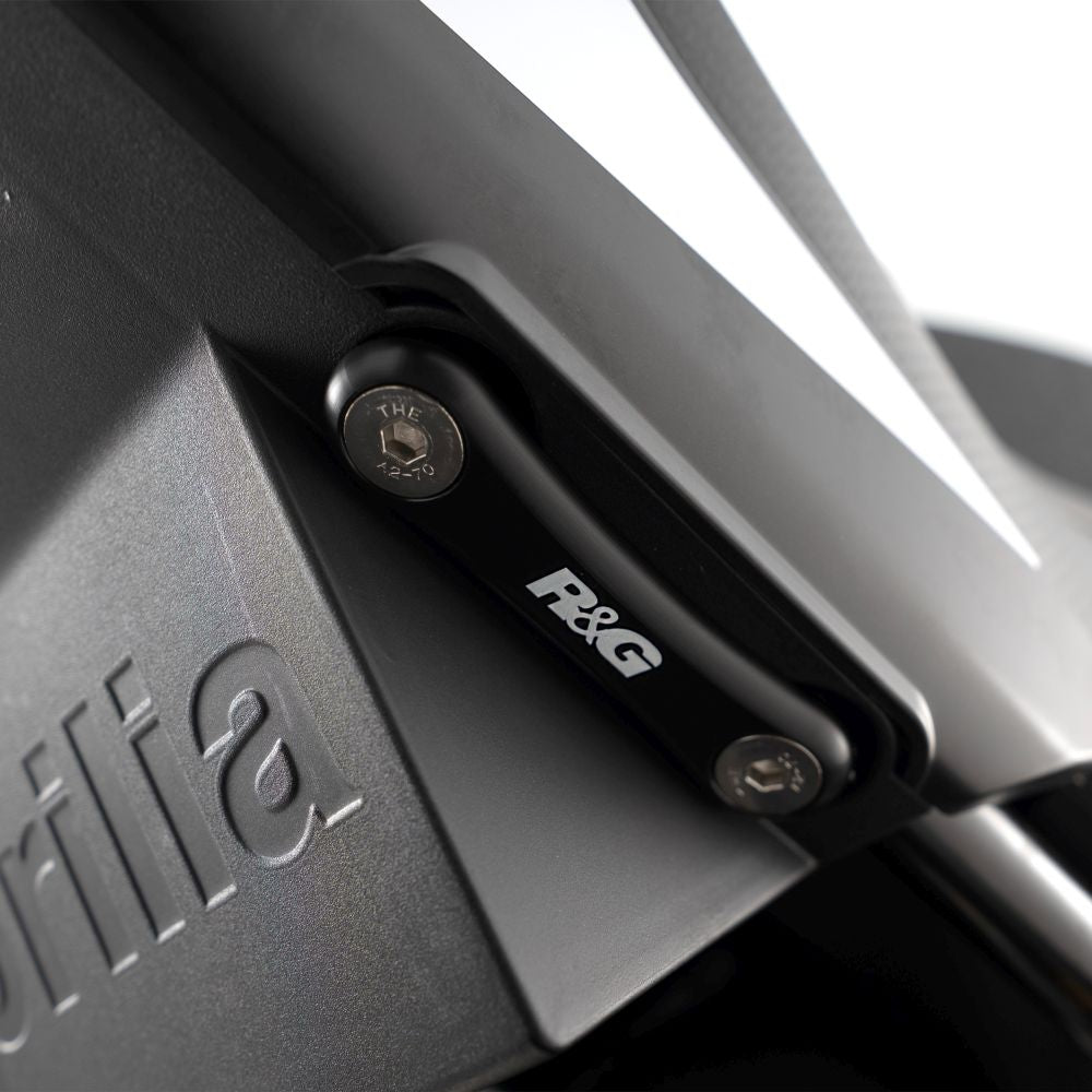 R&G Racing Black Rear Foot Rest Delete Blanking Plates For 2024-2025 Aprilia RS457