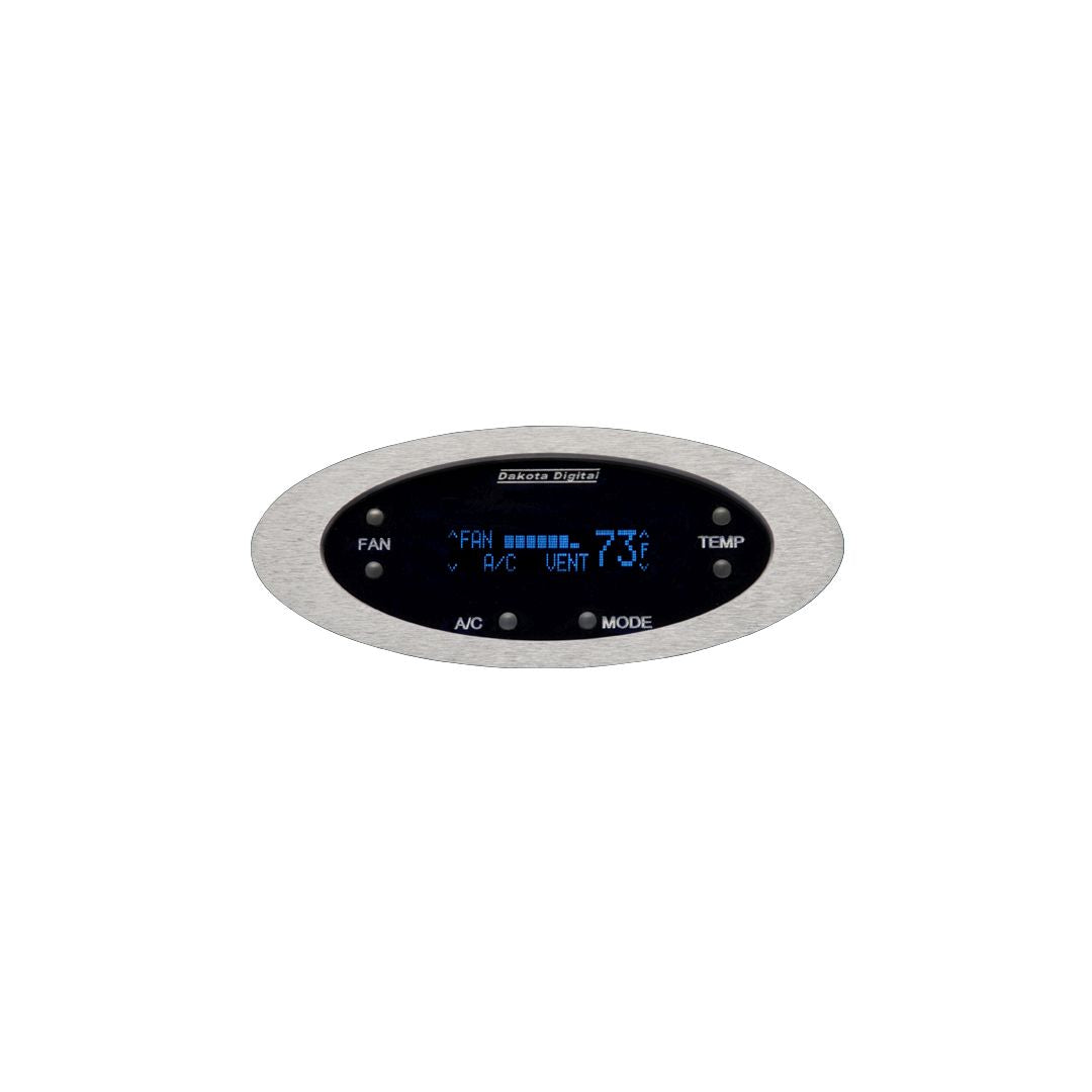 Digital Elliptical Climate Control system, fits Vintage Air Gen II, Satin Bezel, Teal Display