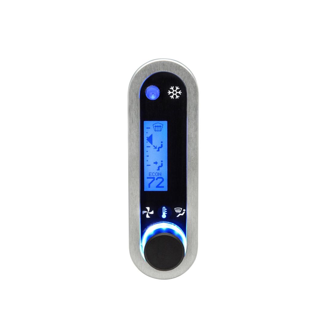 DCC Digital Climate Control - Vintage Air Gen IV - VFD3 Style - Vertical, Satin Bezel, Blue Display