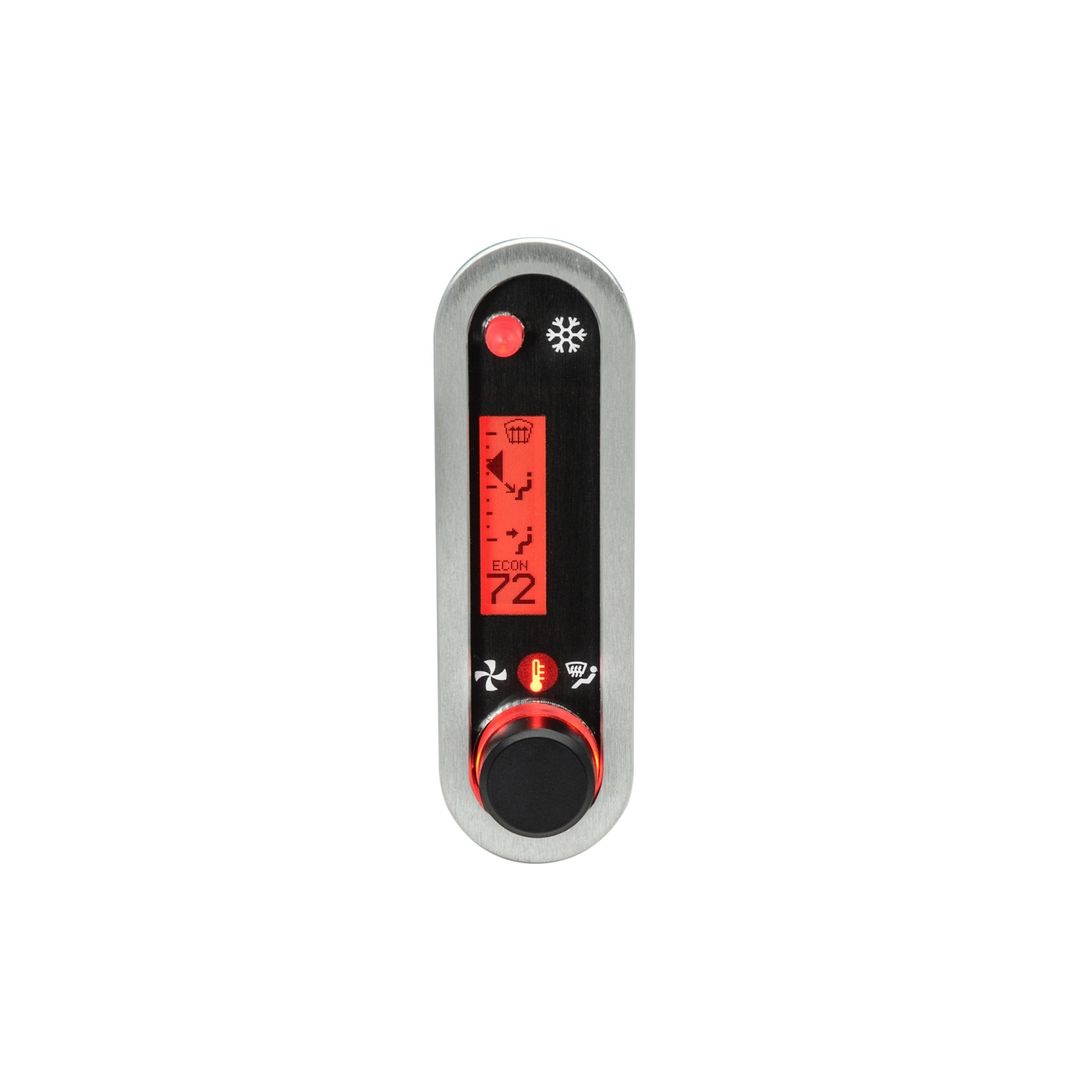 DCC Digital Climate Control - Vintage Air Gen IV - VHX Style - Vertical, Satin Bezel, Red Display