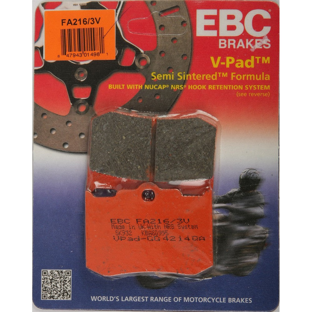 EBC 1 Pair V-Pad Semi-Sintered Touring Brake Pads MPN FA216/3V