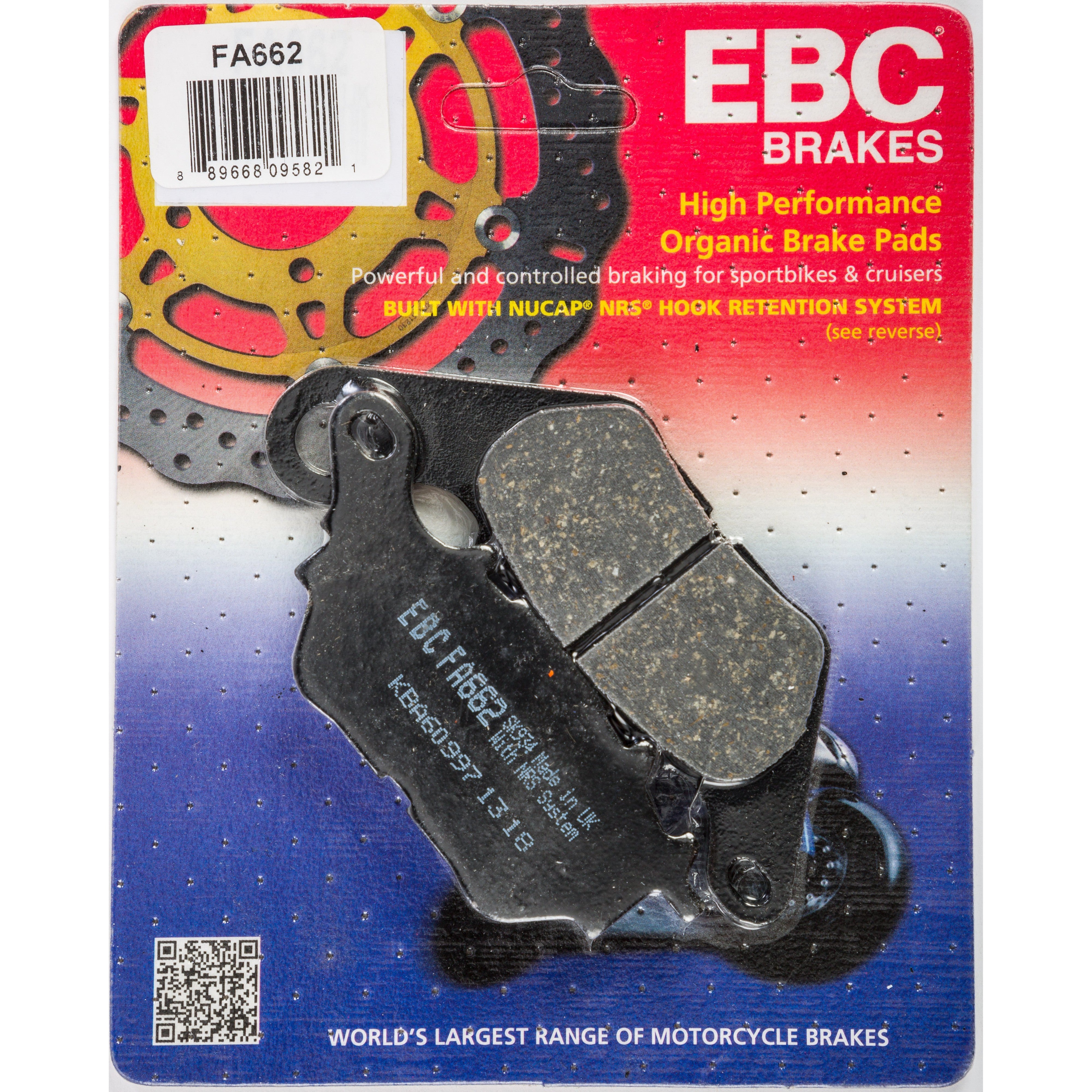 EBC 1 Pair FA Series Organic Replacement Brake Pads MPN FA662