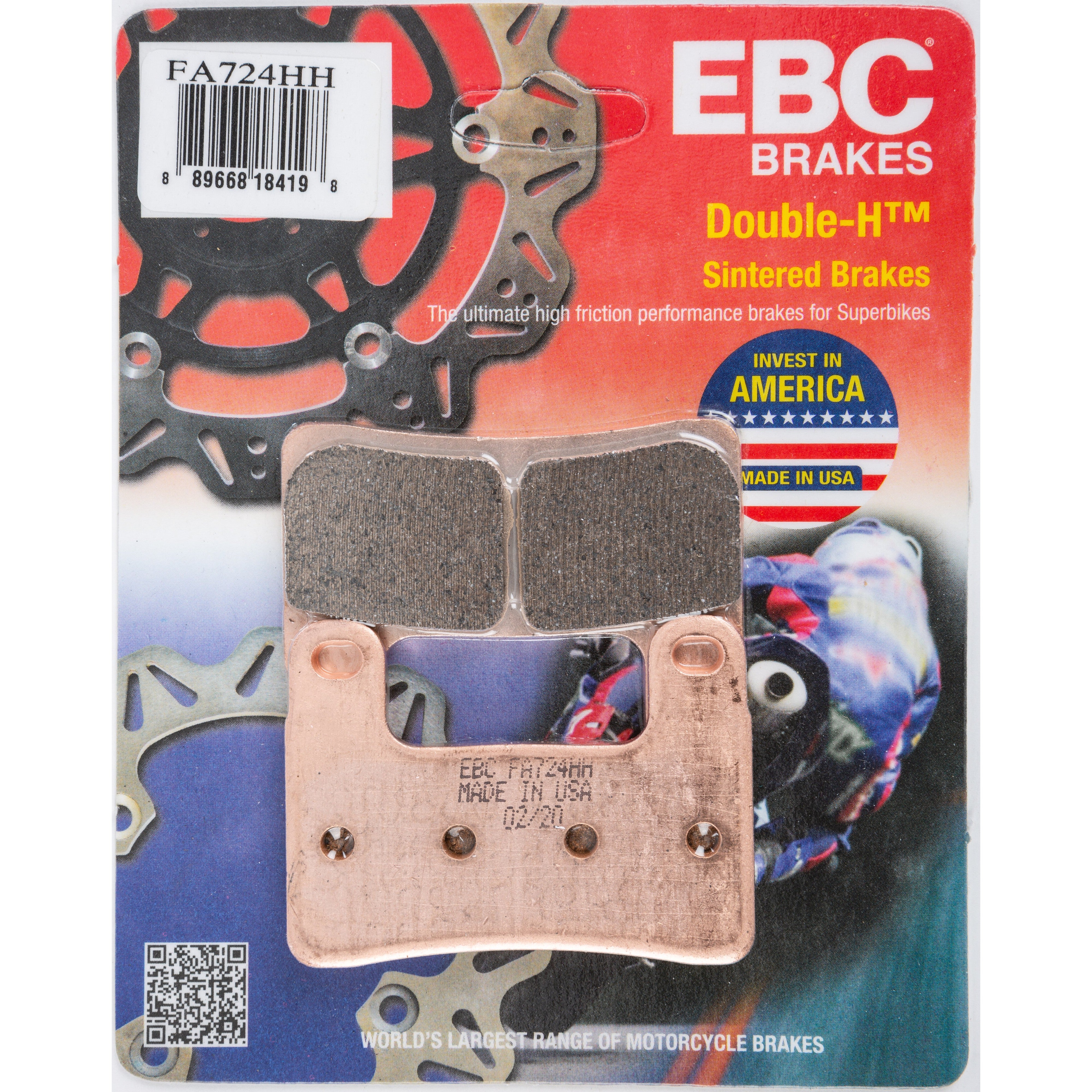 EBC 1 Pair Sintered HH Race Formula Brake Pads MPN FA724HH