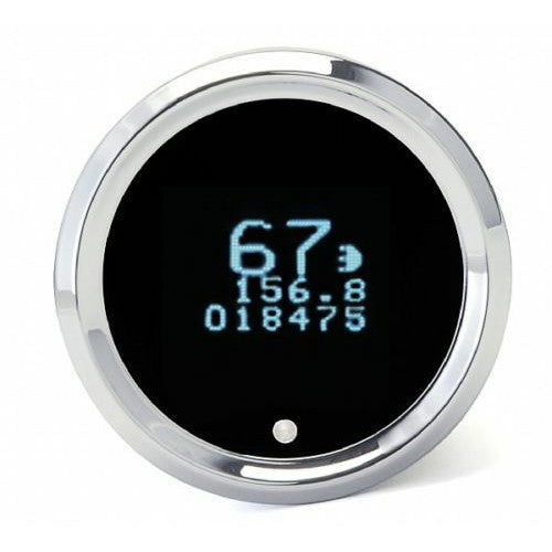 Dakota Digital Odyssey Chrome Mini 2-1/16" Speedometer With Teal Display (KPH)