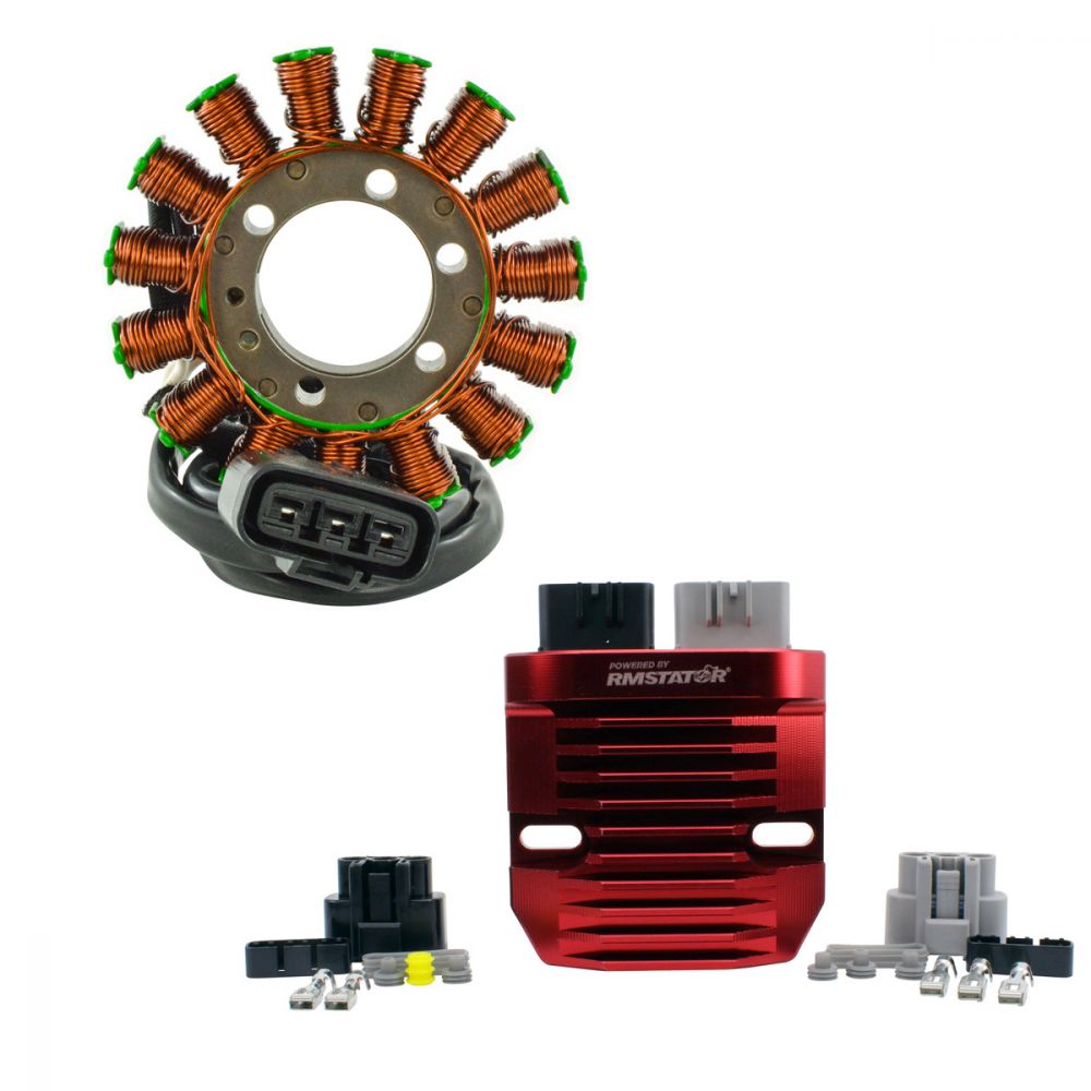 RMStator Machined Aluminum Red Mosfet Regulator Rectifier With Stator Kit