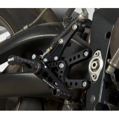 R&G Racing Black Adjustable Rearsets For 2006-2012 Triumph Daytona 675 RSET12BK