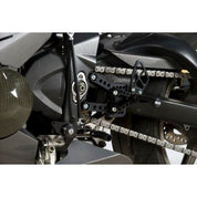 R&G Racing Black Adjustable Rearsets For 2006-2012 Triumph Daytona 675 RSET12BK