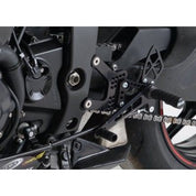 R&G Racing Black Adjustable Rearsets For 2007-2008 Kawasaki Ninja ZX6R ZX600P