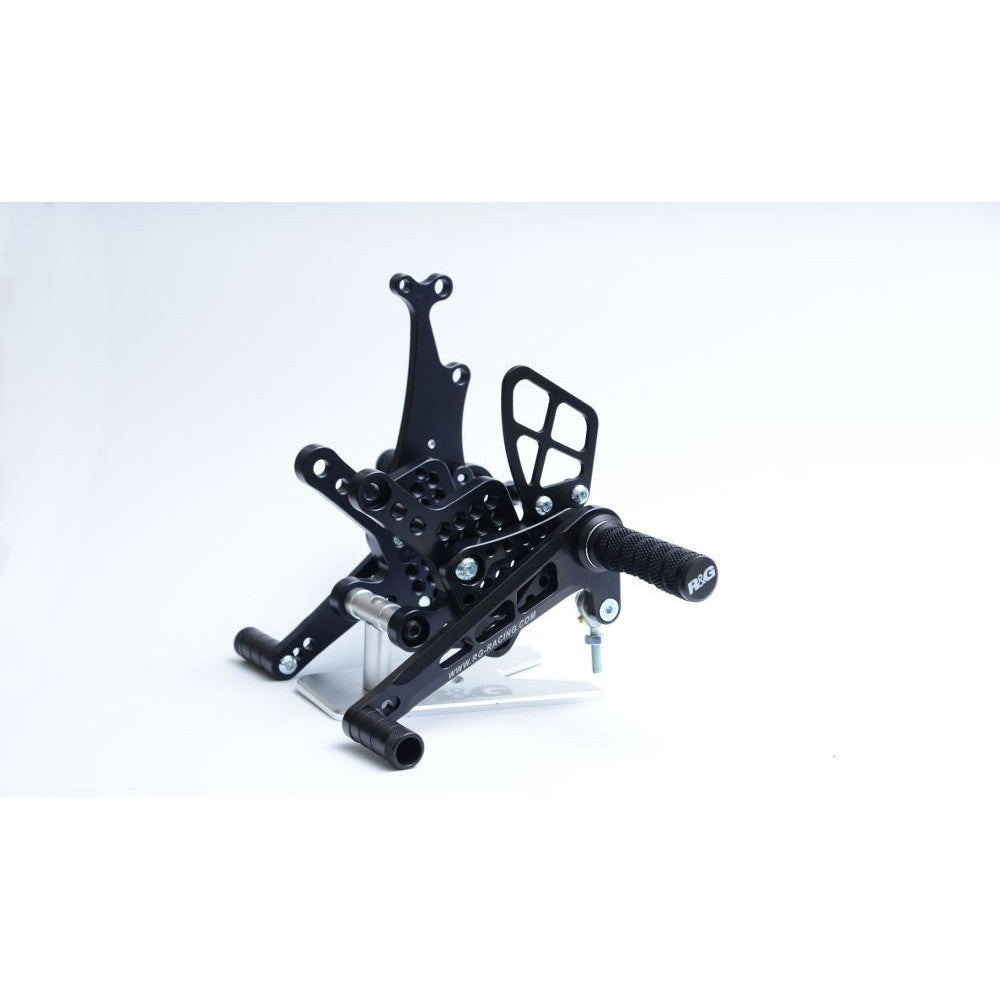 R&G Racing Black Adjustable Rearsets For 2016-2019 Kawasaki Ninja ZX10R ZX1000