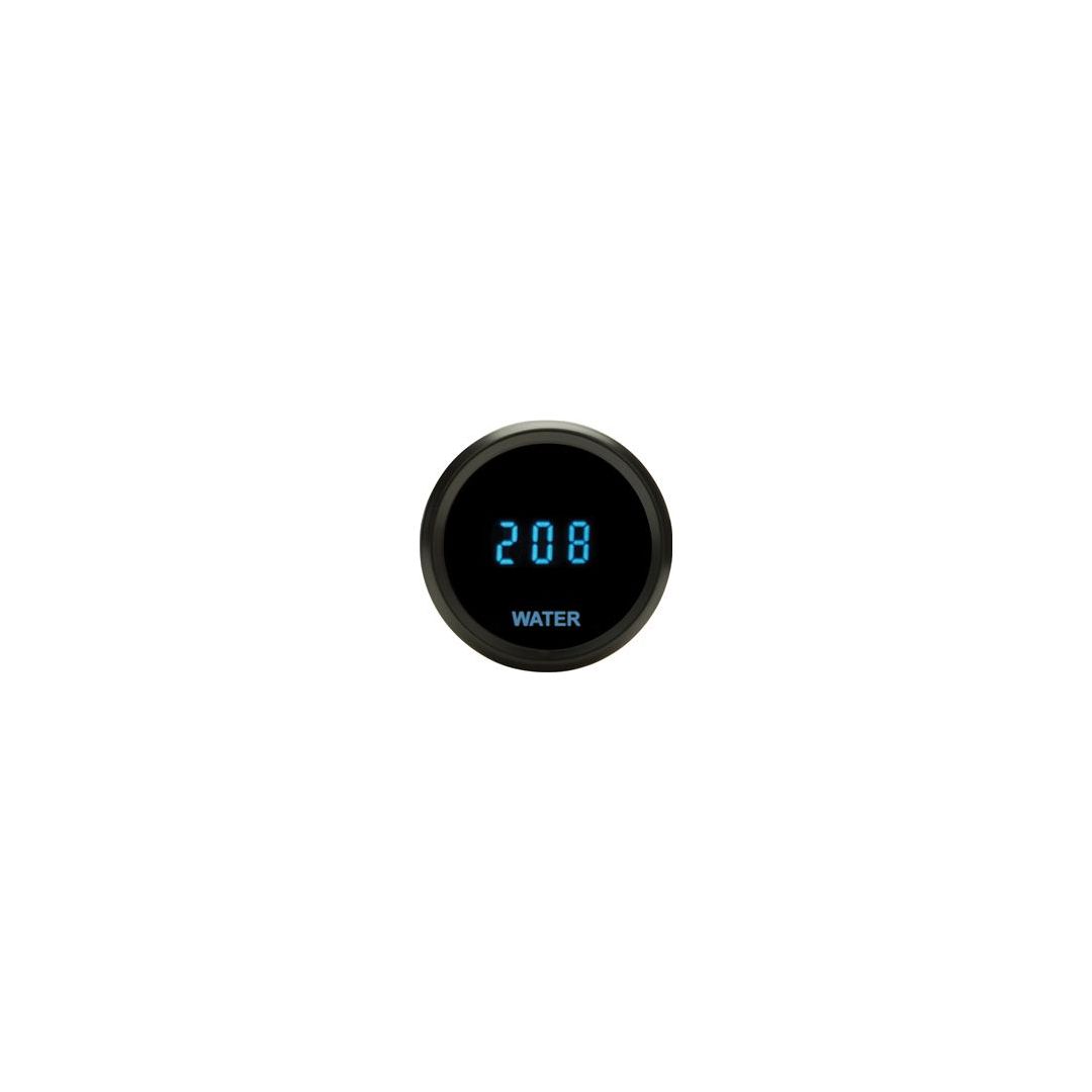 Round Water temperature, 0-300 degrees, 2-1/16", black, blue