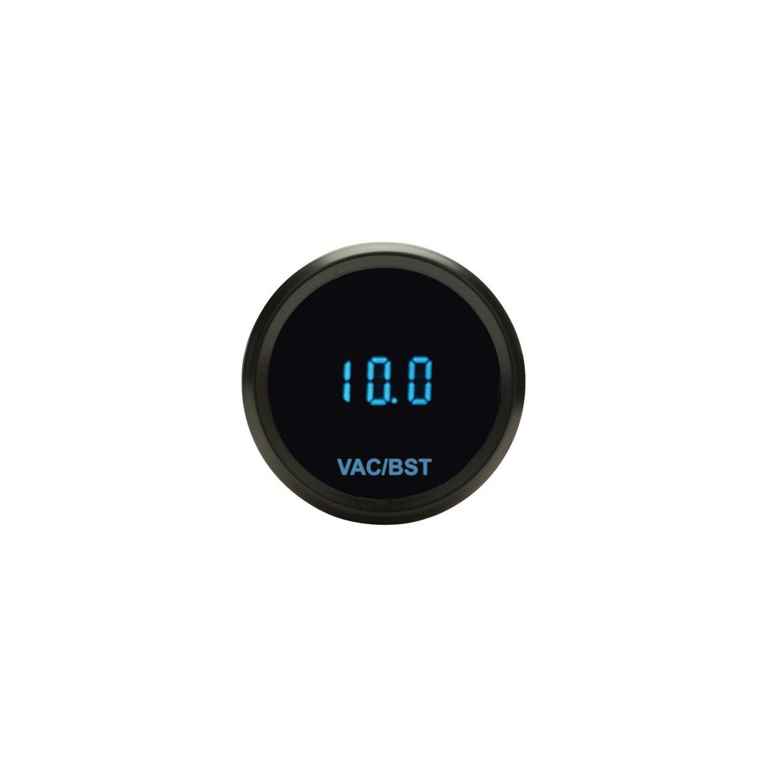 Round Vacuum/boost gauge, 2-1/16", black, blue