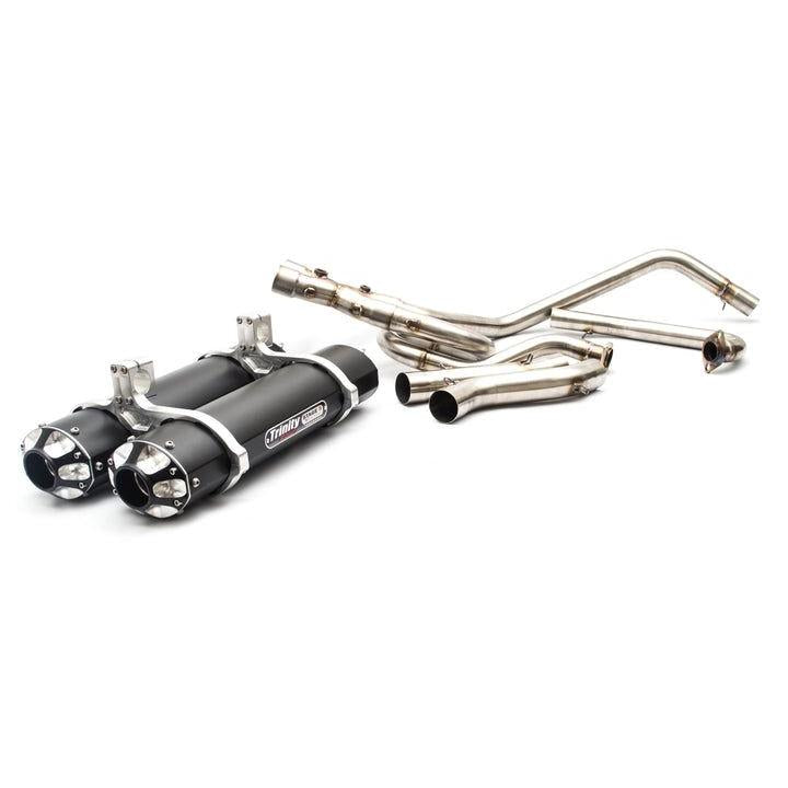 Trinity Racing Stage 5 Dual Full System Exhaust Black Muffler TR-4112D-BK
