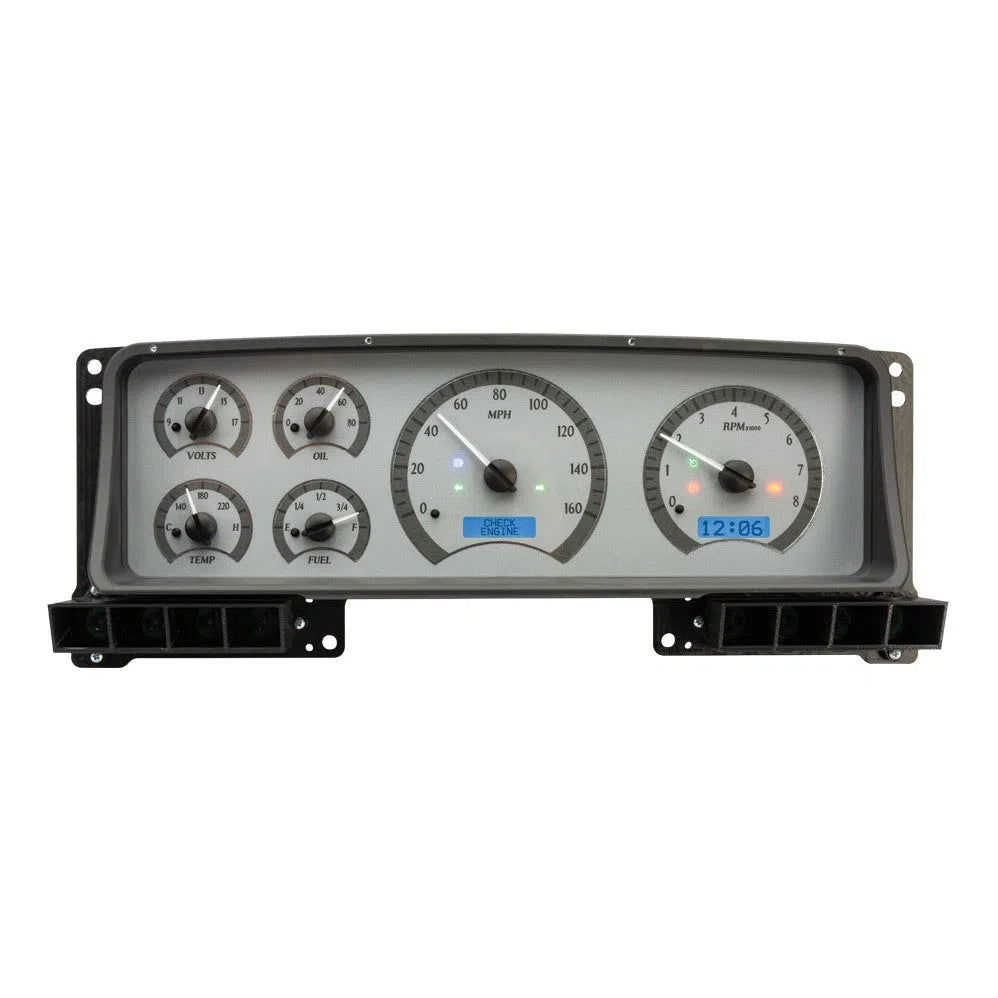 Dakota Digital 1987-1991 Ford Pickup/Bronco VHX Silver Blue Display Gauge Kit VHX-87F-PU-S-B