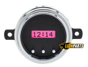 1949-50 Ford Car Digital Clock,Black Alloy Style Face, Red Display