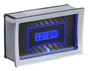 1957 Chevy Car Digital Clock, Carbon Fiber Style Face, Blue Display