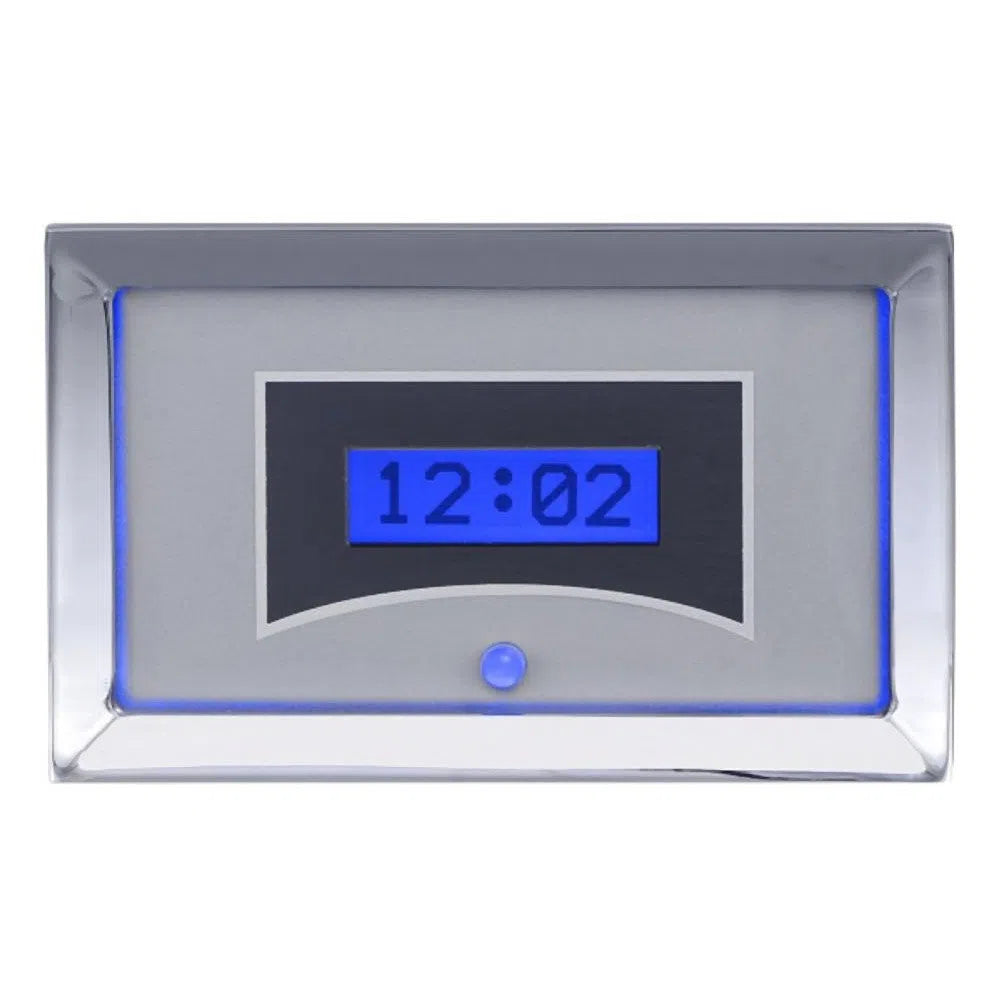 1957 Chevy Car Digital Clock, Silver Alloy Style Face, Blue Display