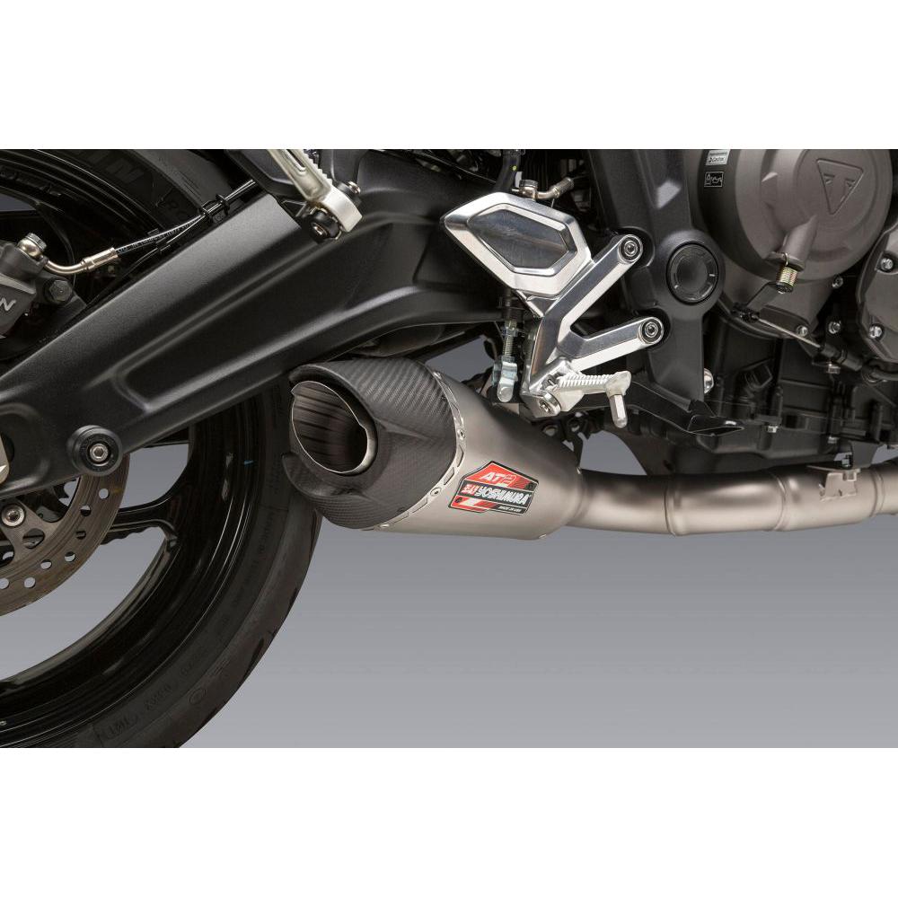 Yoshimura AT2 Stainless Race Full System Exhaust with Carbon Fiber End Cap For Triumph Trident 660 2021