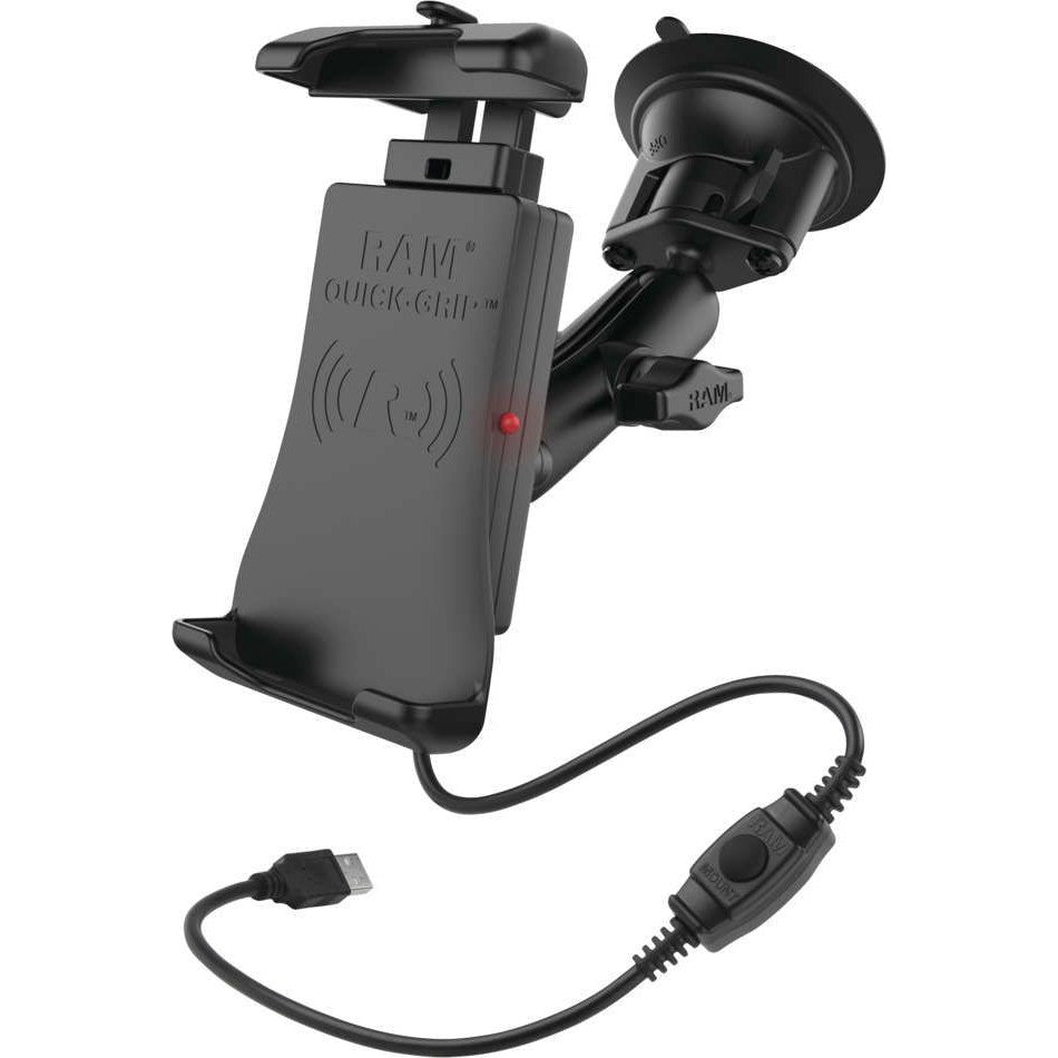 Ram Mounts Quick-Grip Waterproof Wireless Charger With Suction Cup Mount - RAM-B-166-UN14W
