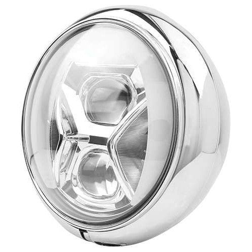 Highsider 7" LED Adaptive Headlight H-D Style Type 8 Chrome - 223-240