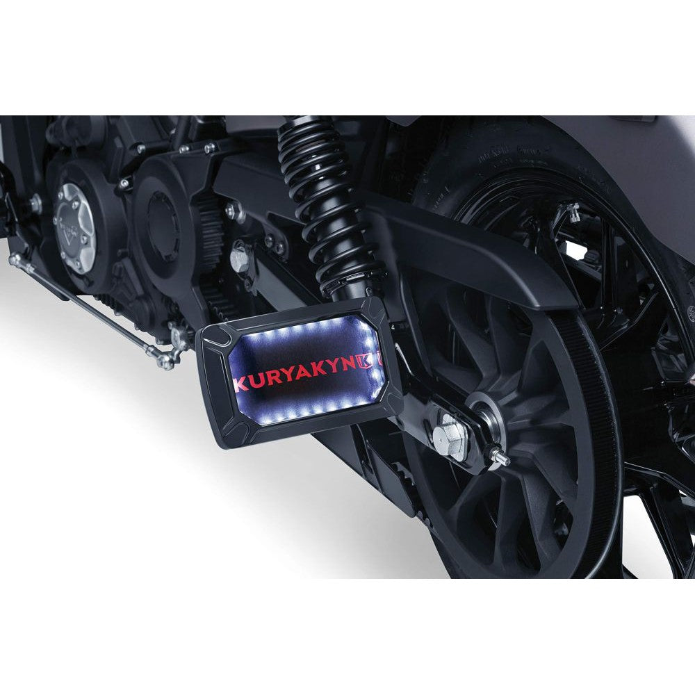 Kuryakyn Nova Curved Side Mount License Plate Frames Horizon Black