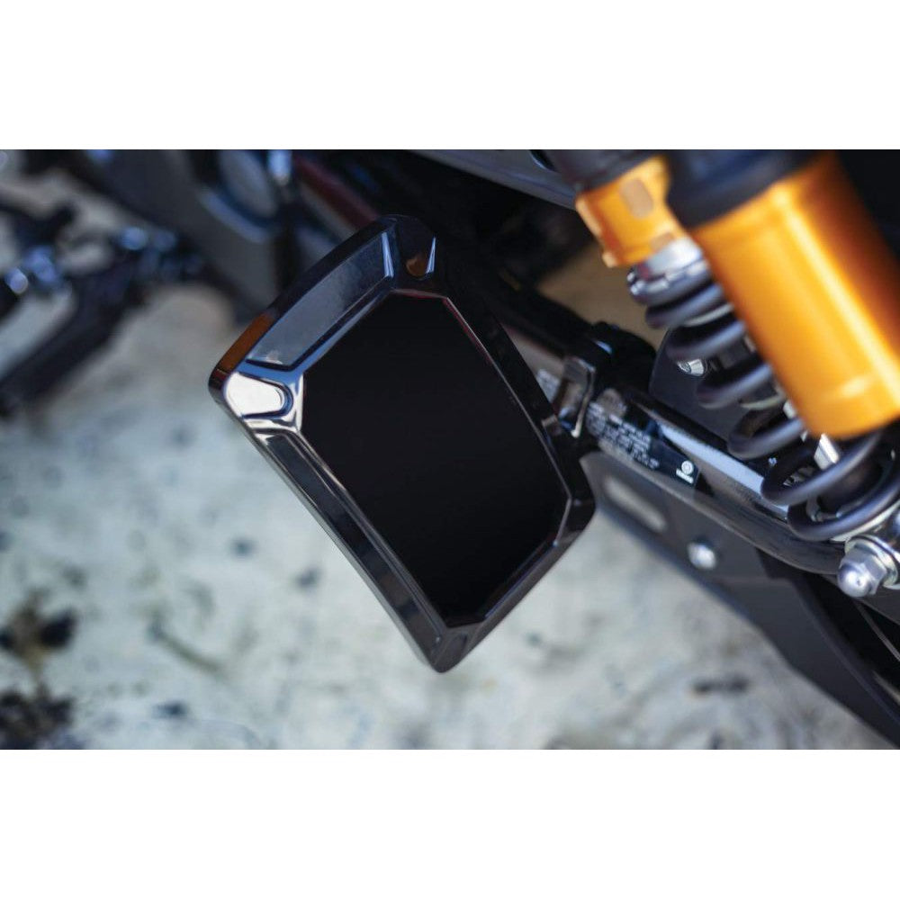 Kuryakyn Nova Curved Side Mount License Plate Frames Vertical Black