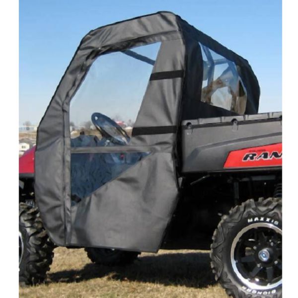 Falcon Ridge Black Canvas Soft Roll-Away Doors And Cold Rated Rear Window With Zipper For Polaris Ranger 2009-2014, 2016-2022