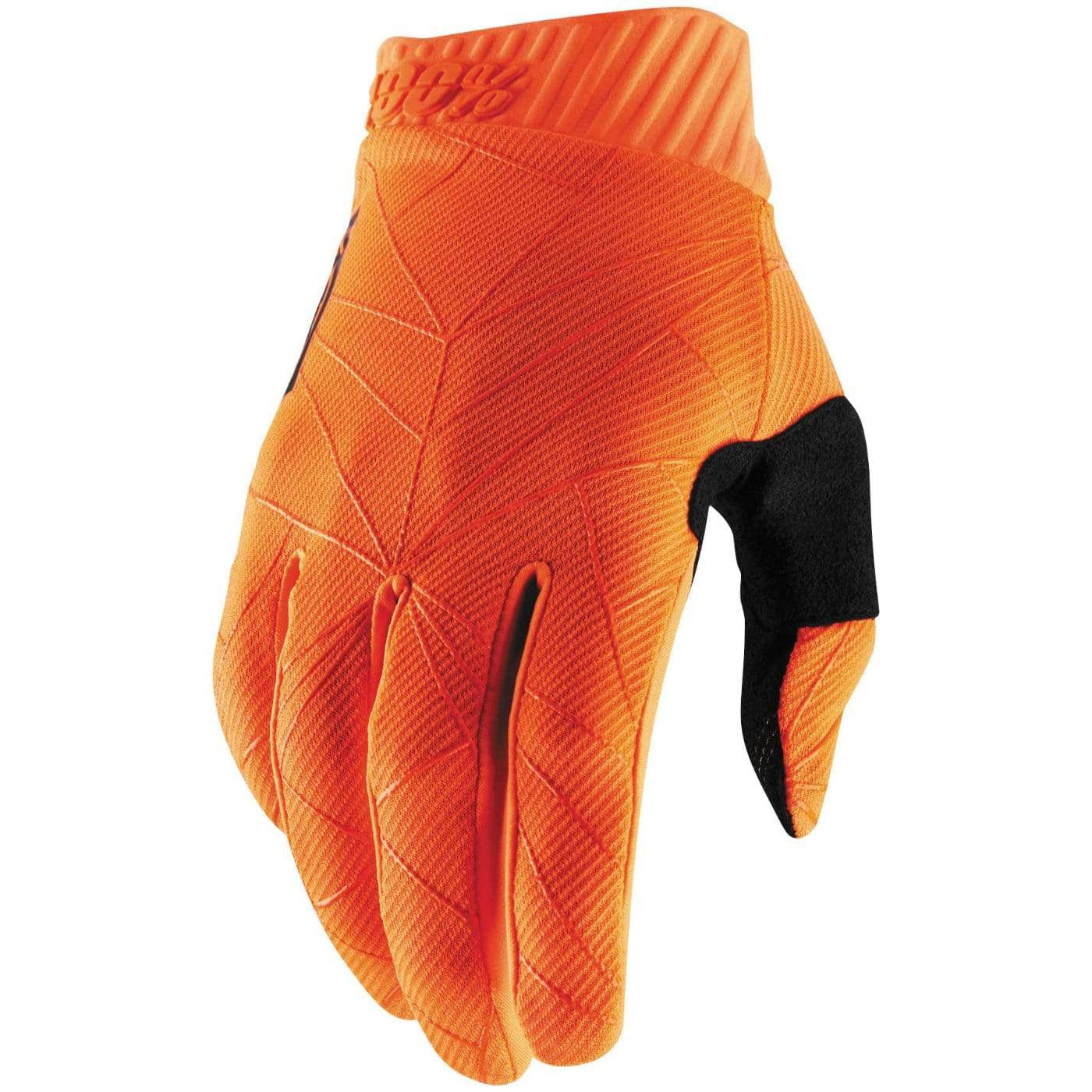 100% Apparel 100% Men's Ridefit Gloves Fluorescent Orange/Black