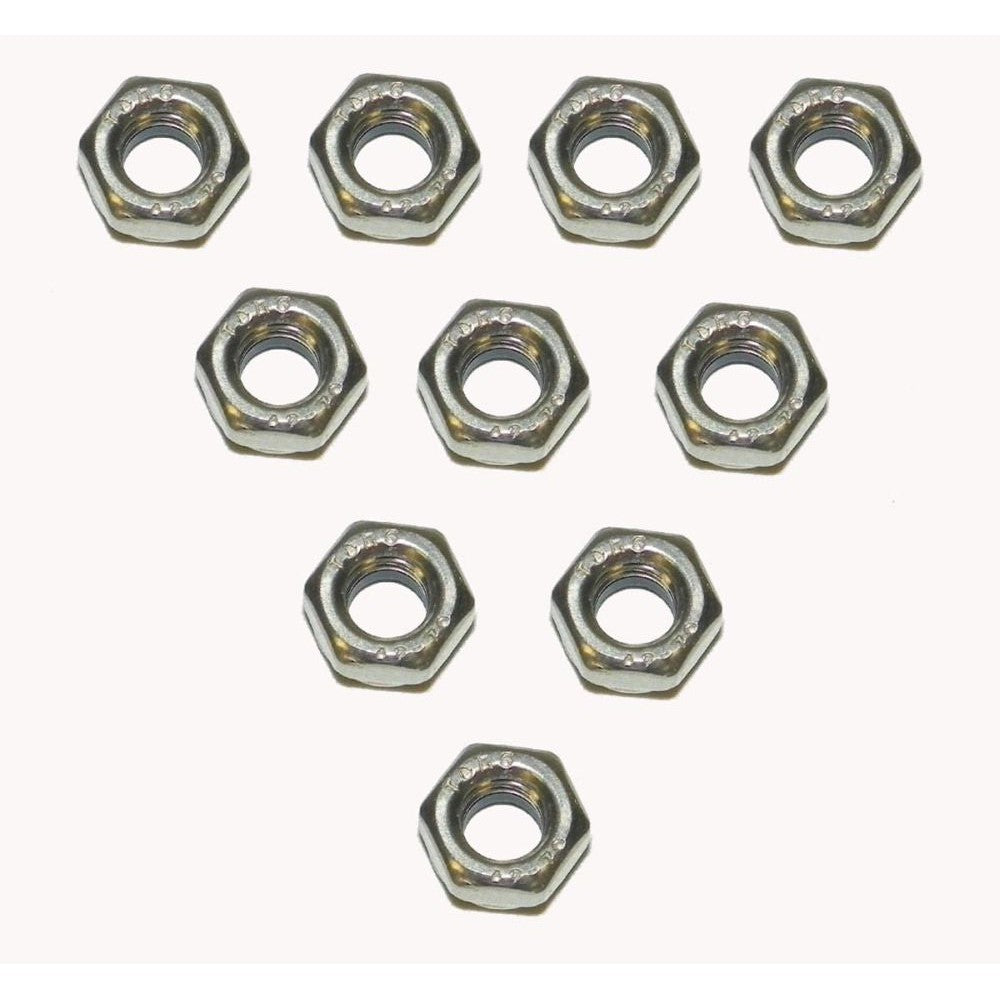 WSM Nylon Lock Nut 6mm Stainless - Pack Of 10 014-701