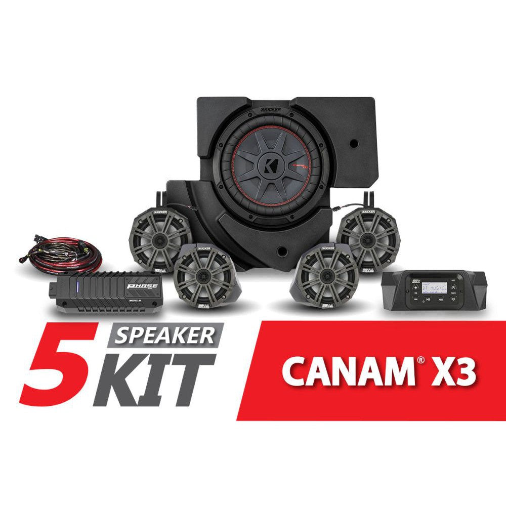 SSV Works Complete Kicker 5-Speaker Plug-and-Play System For Can-Am Maverick X3 2017-2022