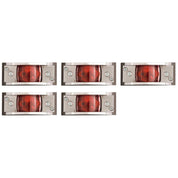 Set of 5 Chrome Plated Clearance Light Red