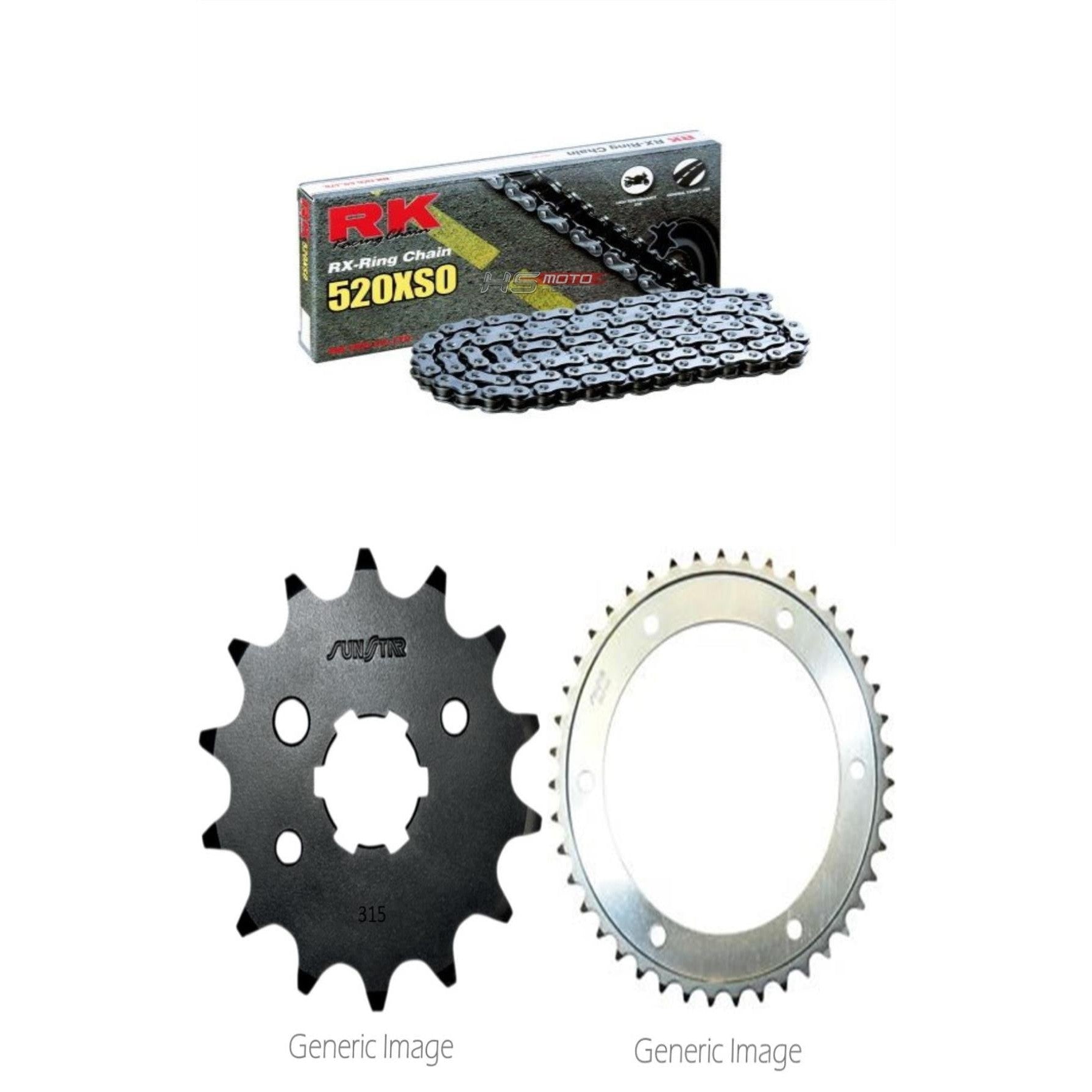 RK Chain & SUNSTAR Sprockets Kit for ATV/UTV YAMAHA YTZ250 Tri-Z 1985-1986