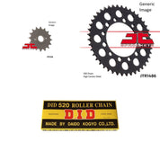 520 Chain Natural, Front & Rear Sprocket Kit for KAWASAKI EX250 Ninja 1986-1987