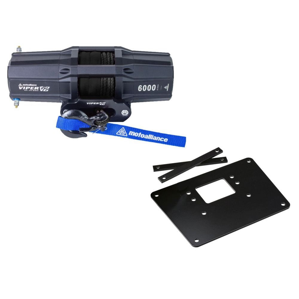 Viper V2 ATV Winch Kit 6000 lb Standard Spool With 40 Feet Black Synthetic Rope With Mount For Arctic Cat Models 2002-2005