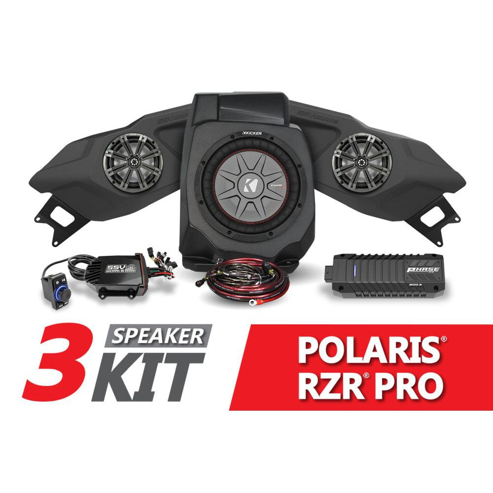 SSV Works 3 Kicker Speaker Plug-And-Play System For Polaris RZR Pro XP 2020-2022