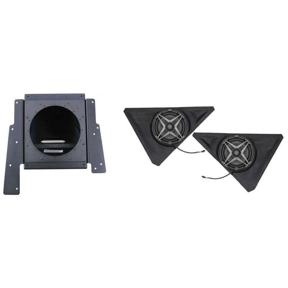 SSV Works Behind Drivers or Passenger Seat Kick L7 Subwoofer Box W/ Front 8" Speaker Pods For Polaris Slingshot 15-21
