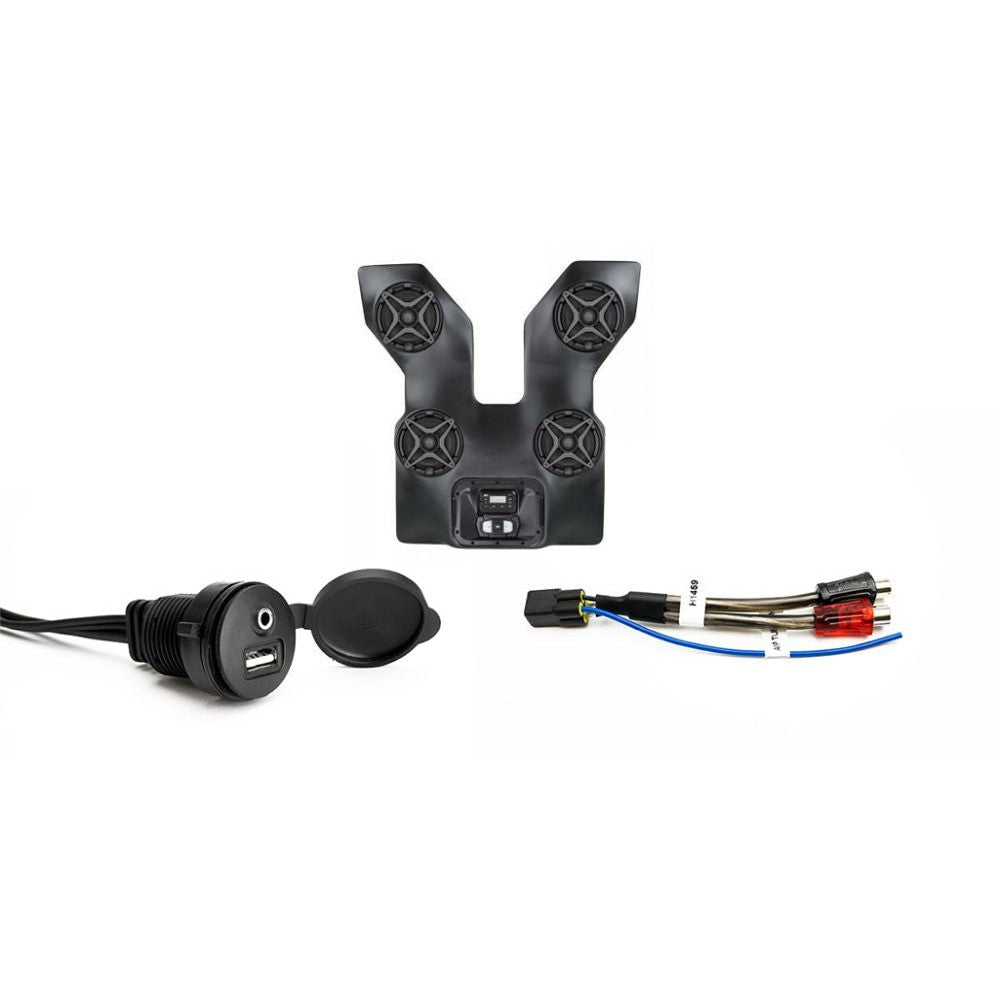 SSV Works 4 Speaker Overhead Weatherproof Audio System With RCA Harness And AUX/USB Add-On