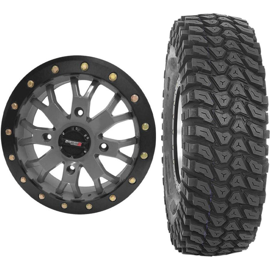 Set of 2 Mounted Wheel and Tire Kit Wheel: 15x7 6+1 4/137 Tire: 35x10-15 8 Ply