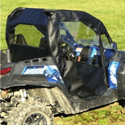 Falcon Ridge Black Canvas Soft Roll-Away Doors And Cold Rated Rear Window For CFMOTO ZForce 2014-2022