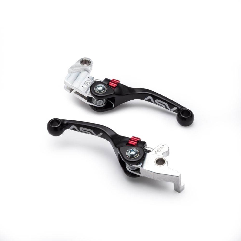 ASV Inventions Shorty Black F4 Series Clutch + Brake Lever Pair Pack For Suzuki DRZ400SM 2008-2023