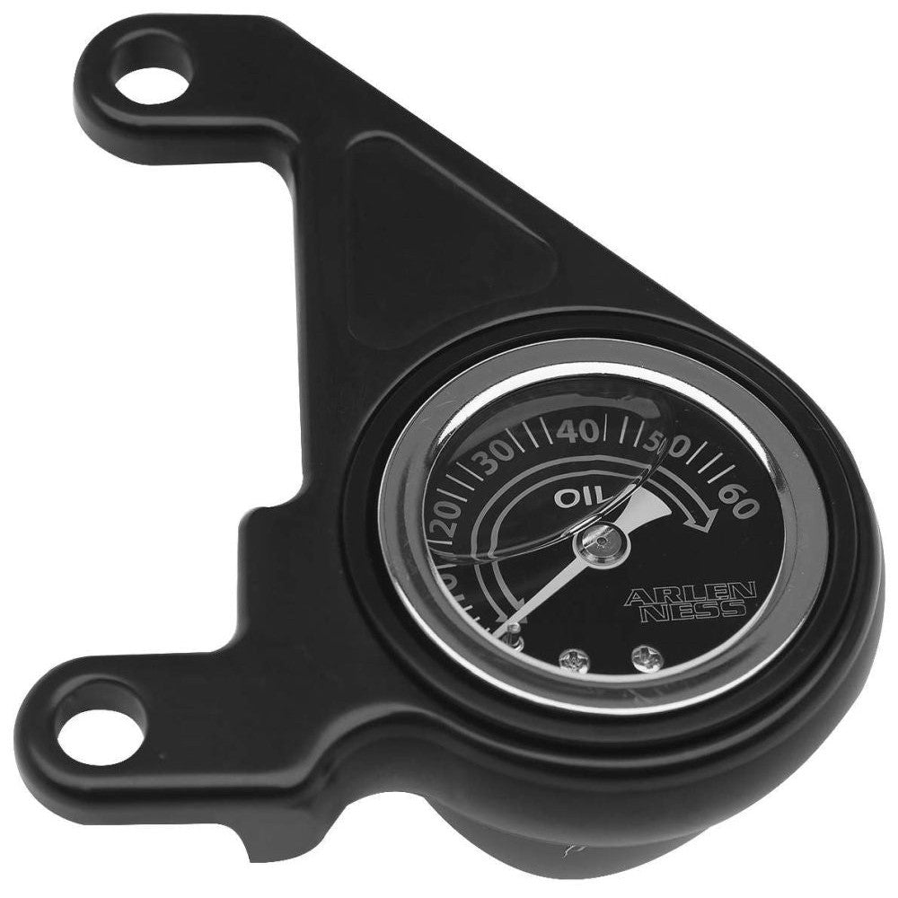 Arlen Ness 1.75in Black Radius Oil Pressure Gauge Kit 15-676