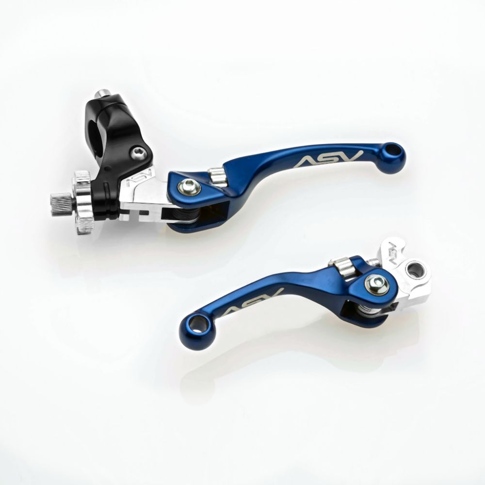 ASV Blue F4 Offroad Model Shorty Clutch + Brake Lever Pair Pack BCF41306SX-SB