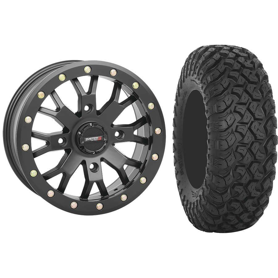 Set of 2 Mounted Wheel and Tire Kit Wheel: 15x7 4+3 4/137 Tire: 32x10-15 8 Ply