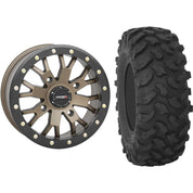 Set of 2 Mounted Wheel and Tire Kit Wheel: 15x7 4+3 4/137 Tire: 32x10-15 8 Ply