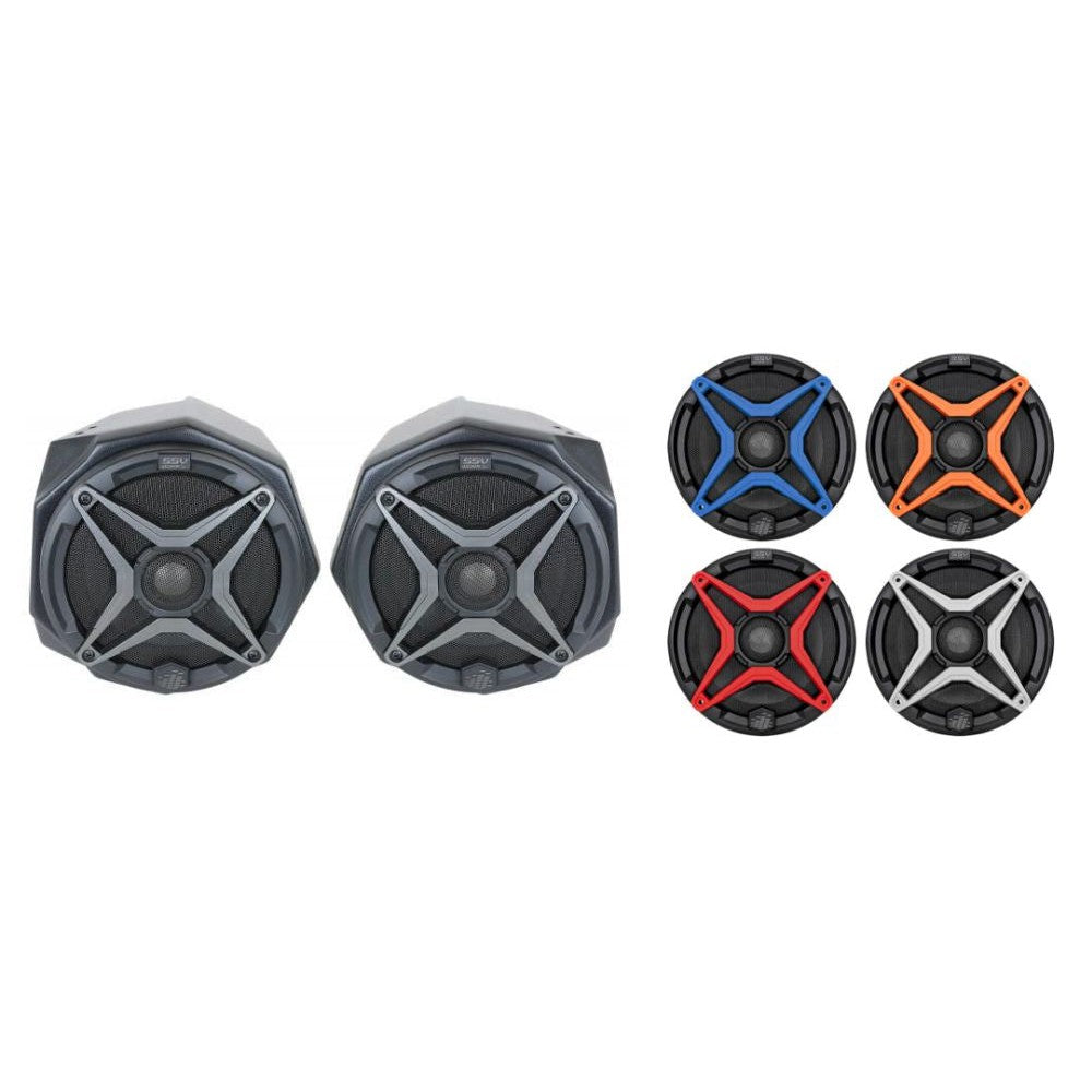 SSV Works Front 6.5" Speaker Pods With Orange Grilles
