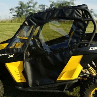 Falcon Ridge Black Canvas Soft Roll-Away Doors For Can-Am Commander 2011-2020