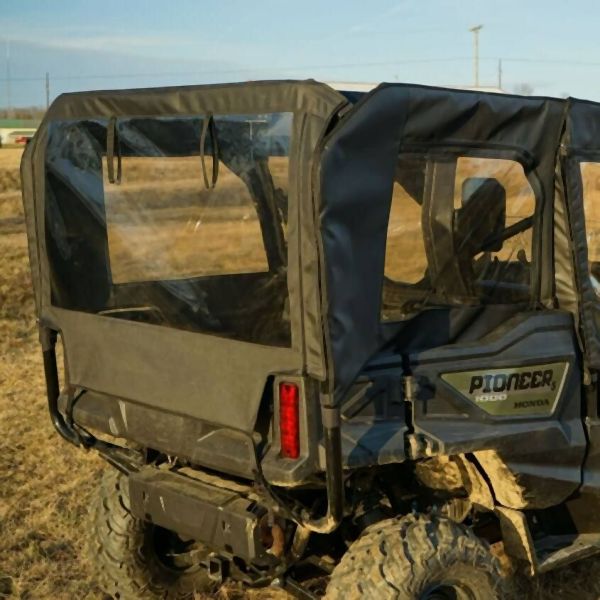 Falcon Ridge Black Canvas Soft Upper Rear Doors, Middle, And Rear Window For Honda Pioneer 2016-2021