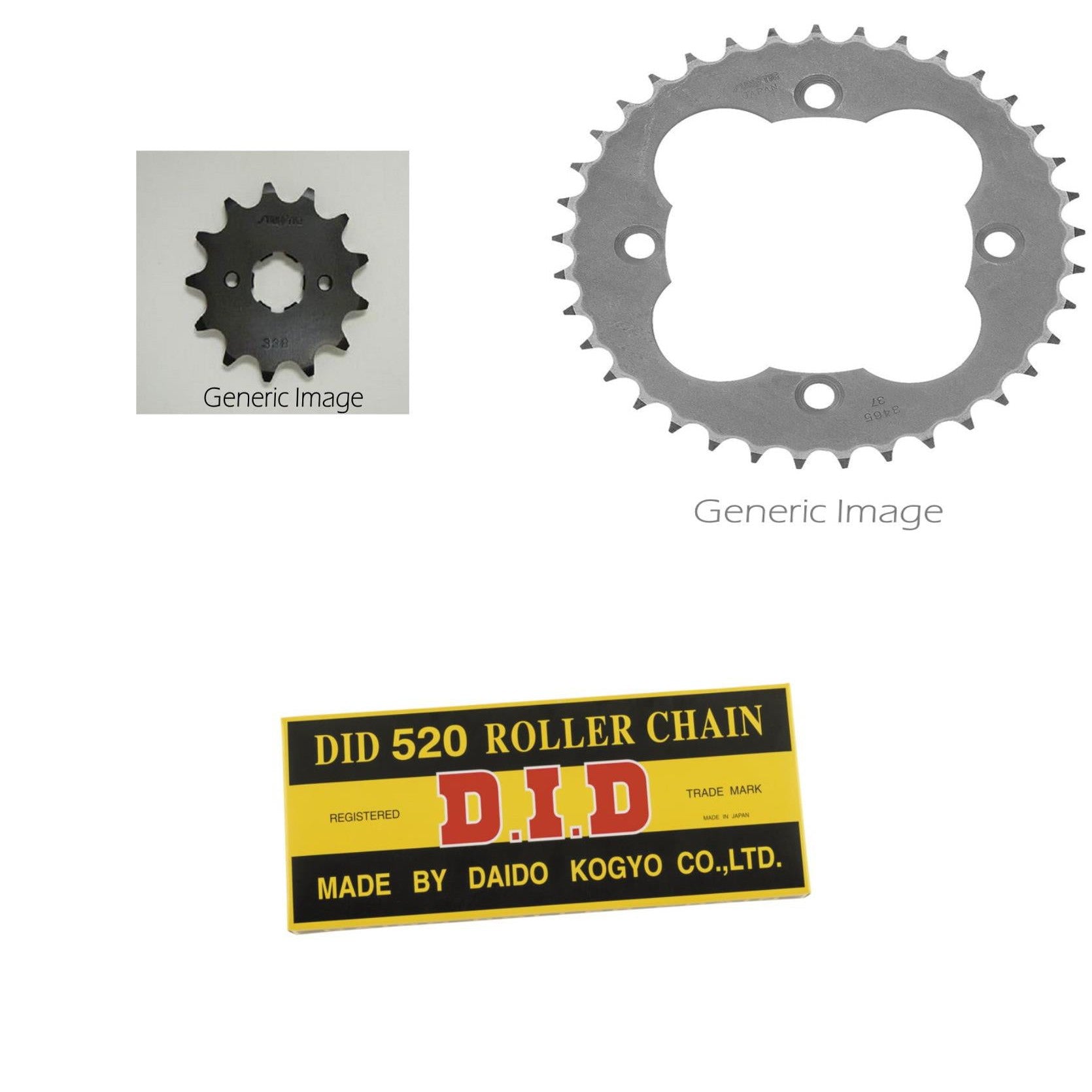 520 Standard Chain,Front & Rear Sprocket Kit for HON TRX250R FourTrax 1987-1988