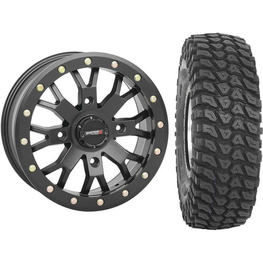 Set of 2 Mounted Wheel and Tire Kit Wheel: 15x7 6+1 4/137 Tire: 35x10-15 8 Ply