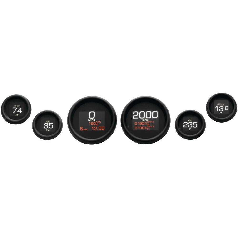 Dakota Digital MLX Series 6 Gauge Set Black - MLX-8604-K